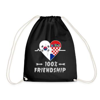 100 % amitié entre la Corée du Sud et la Croatie - Sac de sport léger - noir - Devant