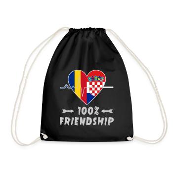 100 % amitié entre la Roumanie et la Croatie - Sac de sport léger - noir - Devant