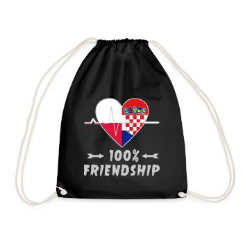 100 % amitié entre la Pologne et la Croatie - Sac de sport léger - noir - Devant