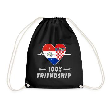 100 % amitié entre le Paraguay et la Croatie - Sac de sport léger - noir - Devant
