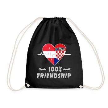 L'Autriche et la Croatie : amitié à 100 % - Sac de sport léger - noir - Devant