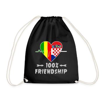 100 % amitié entre le Mali et la Croatie - Sac de sport léger - noir - Devant