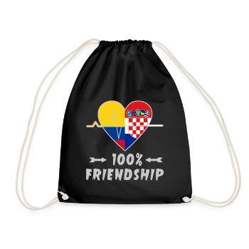 100 % amitié entre la Colombie et la Croatie - Sac de sport léger - noir - Devant