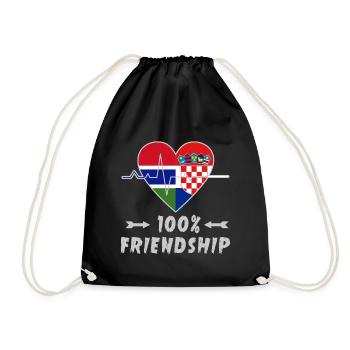 Gambia and Croatia 100% friendship - Drawstring Bag - black - Front