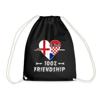 England and Croatia 100% friendship - Drawstring Bag - black - Front