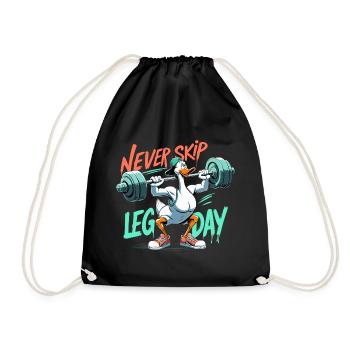 Leg Day Gans Beintraining witzig Gym Geschenk - Turnbeutel - Schwarz - Vorne