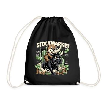 Bourse Marché boursier Bull Bull Bear Profit Gift - Sac de sport léger - noir - Devant