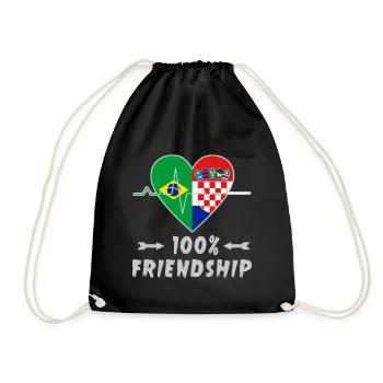 100 % amitié entre le Brésil et la Croatie - Sac de sport léger - noir - Devant