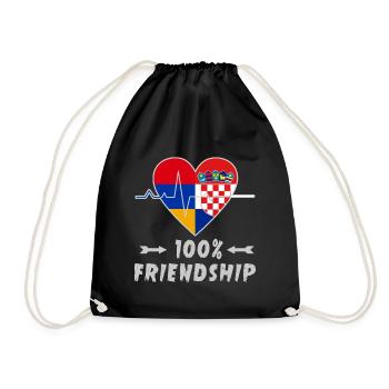 Armenia and Croatia 100% friendship - Drawstring Bag - black - Front