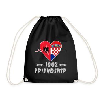 100 % amitié entre l'Albanie et la Croatie - Sac de sport léger - noir - Devant