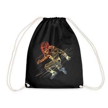 Croquis de joueur de football - Sac de sport léger - noir - Devant