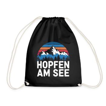 Hopfen am See Mountains Holiday Hiking - Drawstring Bag - black - Front