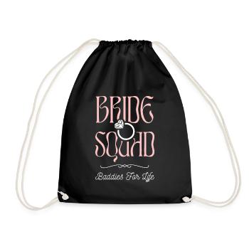Bride Squad - Junggesellinnencrew - Turnbeutel - Schwarz - Vorne