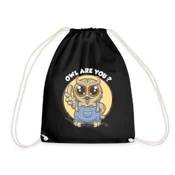 Owl are you ? - Sac de sport léger - noir - Devant