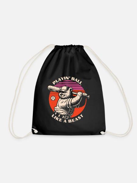Baseball Beast Bear - Turnbeutel - Schwarz