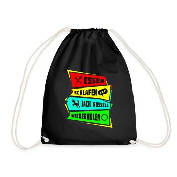 Mangez, dormez, répétez Jack Russell. - Sac de sport léger - noir - Devant