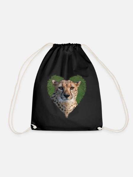 Wild Beauty Cheetah s Piercing Eyes - Drawstring Bag - black