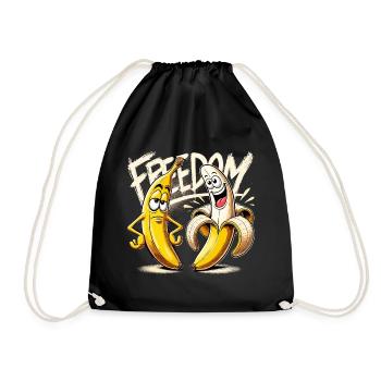 Cadeau banane liberté - Sac de sport léger - noir - Devant