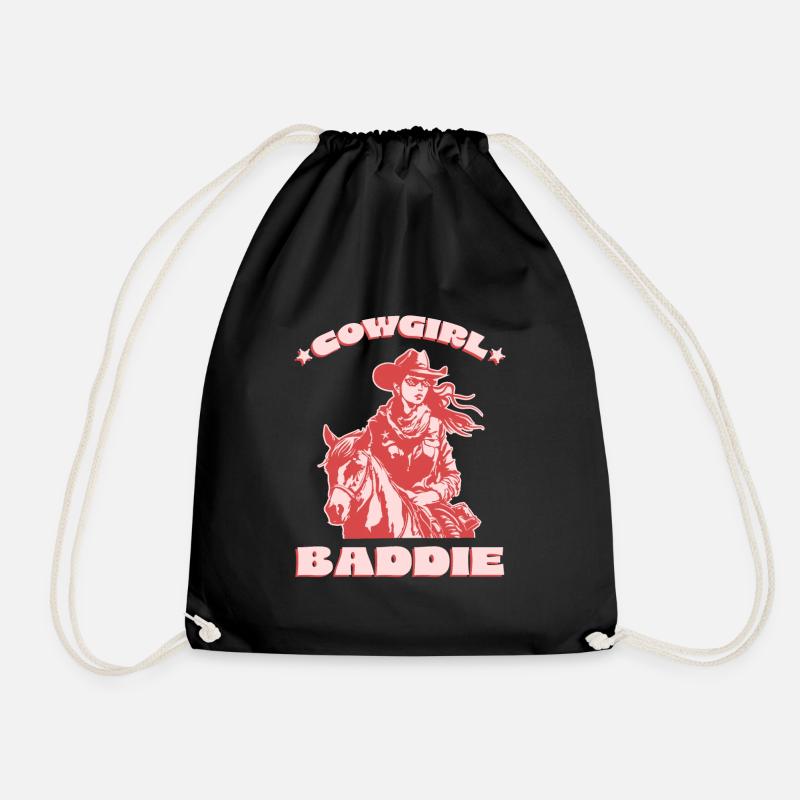 Western Baddie auf dem Pferd - Turnbeutel - Schwarz