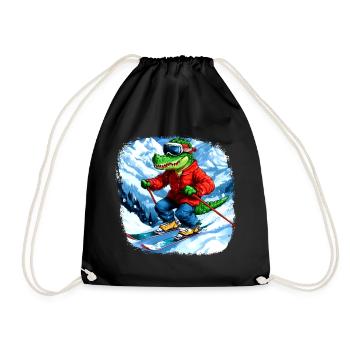 Skieur crocodile - Sac de sport léger - noir - Devant