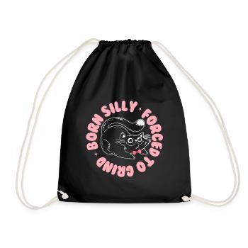 Born Silly, Forced to Grind – Verspielte Katze - Turnbeutel - Schwarz - Vorne