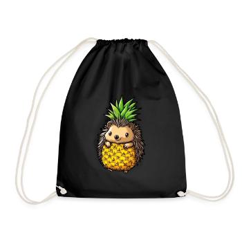 Hérisson ananas - Sac de sport léger - noir - Devant