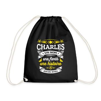CHARLES UN NOM UNE FIERTÉ AUCUN RIVAL - Sac de sport léger - noir - Devant
