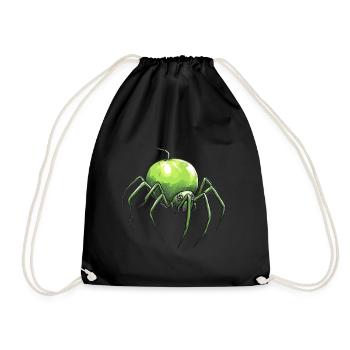 Apfelspinne Apfel Spinne - Turnbeutel - Schwarz - Vorne
