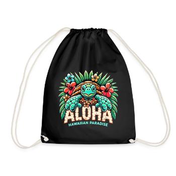 Aloha Tortue Hawaï Paradis Cadeau - Sac de sport léger - noir - Devant