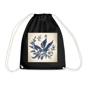 tatouage d'une hirondelle - Sac de sport léger - noir - Devant