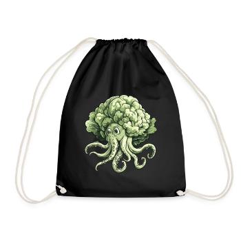 Oktopus Kohlkopf - Turnbeutel - Schwarz - Vorne
