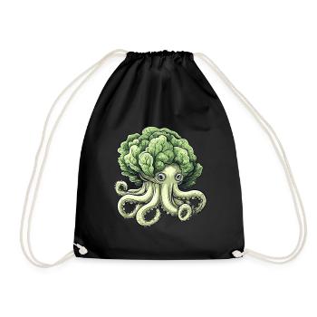 Oktopus Kohlkopf - Turnbeutel - Schwarz - Vorne