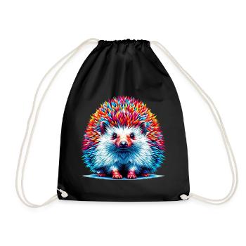 Igel - Turnbeutel - Schwarz - Vorne