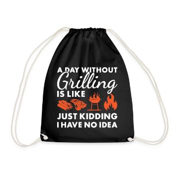 Griller A Day Without Grilling - Turnbeutel - Schwarz - Vorne