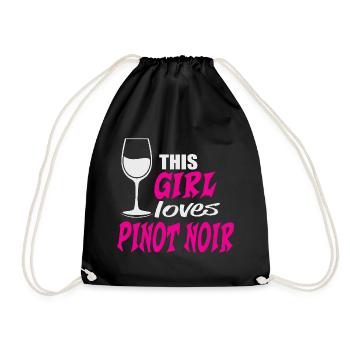 Cette fille aime le vin rouge Pinot Noir Dicton - Sac de sport léger - noir - Devant