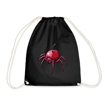 Kirschspinne Kirsche Spinne - Turnbeutel - Schwarz - Vorne