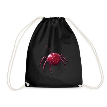 Kirschspinne Kirsche Spinne - Turnbeutel - Schwarz - Vorne