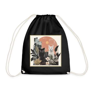 collage de chats - Sac de sport léger - noir - Devant