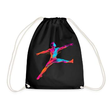 Male Ballet Dancer Synthwave - Drawstring Bag - black - Front