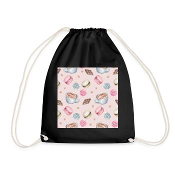Motifs pour le café et les sucreries Café et sucré - Sac de sport léger - noir - Devant