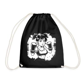 Female Boxer - Drawstring Bag - black - Front