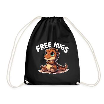 T-Rex süß Baby Dino Baby Umarmungen Geschenk - Turnbeutel - Schwarz - Vorne