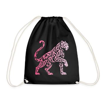 Gradient Tribal Panther - Drawstring Bag - black - Front
