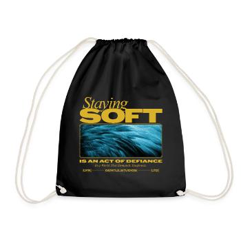 Staying Soft – Power in Gentleness - Drawstring Bag - black - Front