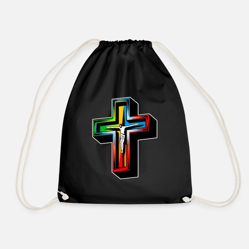 Jesus am Kreuz - Turnbeutel - Schwarz