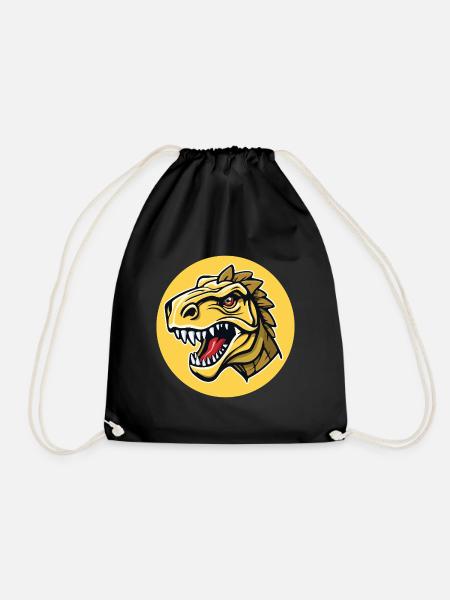 The head of a -looking dinosaur - Drawstring Bag - black