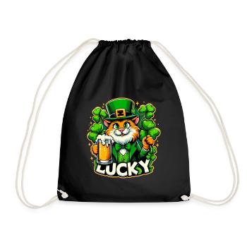 Saint-Patrick Leprechaun Cat Happy - Sac de sport léger - noir - Devant