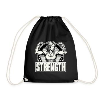 Force femme forte tension muscles cadeau - Sac de sport léger - noir - Devant