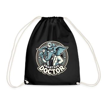 Smartass Doctor Elephant Drôle de cadeau - Sac de sport léger - noir - Devant
