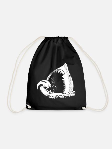 white shark - Turnbeutel - Schwarz